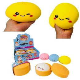 4 Pieces Dumpling Squishy Bun with Steamer Toy Smiling Face 495g - Slime & Squishees