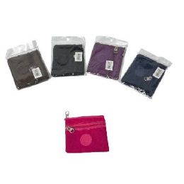 60 Pieces 4"x3.5" SPORT Double Zipper Change Purse - Coin Holders & Banks