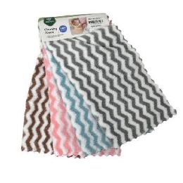 36 Pieces 4-Piece Chevron Microfiber Towel Set 12"x12" - Kitchen Towels