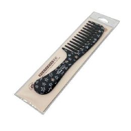 72 Pieces 8.5-inch Printed Wide Tooth Handled Comb Star - Hair Brushes & Combs