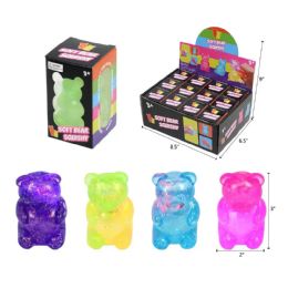 24 Pieces 3" Squishy Glitter Gummy Bear - Slime & Squishees