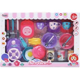 12 Sets 22pc Pretend Toy Cooking Play Set In Window Box - Kitchen Utensils