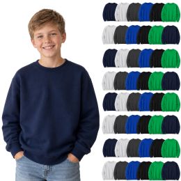 Youth Cotton Crew Neck Sweat Shirt Assorted Colors Size Small