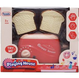 12 Sets 5.5-Inch Toy Toaster W/ Accss In Window Box, 2 Assrt Clrs - Light Up Toys