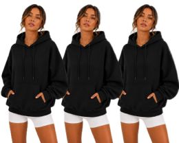3 Pieces Women's Cotton Oversized Hoodie Sweat Shirt Black Size Xlarge - Women's Hoodies And Sweatshirts