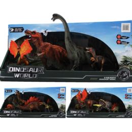 9 of 4pc Dinosaur Set In Open Box, 3 Assrt Styles