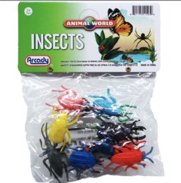 144 of 12pc 2-Inch Plastic Insects In Pvc Bag W/header