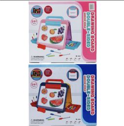 8 of 13.5-Inch 2 In 1 White & Chalk Board Set In Color Box, 2 Assrt
