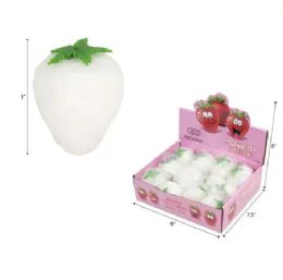 12 Pieces 3" Squishy Changing Color Strawberry - Slime & Squishees