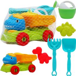 12 Sets 11-inch Beach Truck W/ 5pc Acss In Peg Net Bag - Buckets & Basins