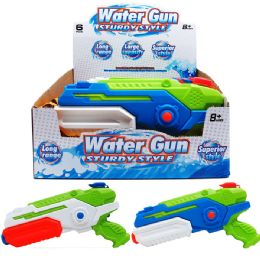 18 Pieces 13.5-inch Water Gun W/ Pump Actn In 6pc Display Box - Beach Toys