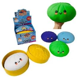 Dumpling Squishy Bun with Steamer Toy Smiling Face 9.25" - Slime & Squishees