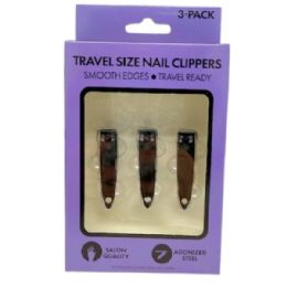 24 pieces 3 Piece Mini Compact Travel Size Nail Clipper Set - Manicure and Pedicure Items