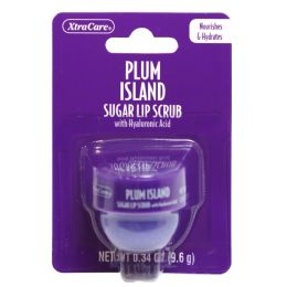 24 Wholesale Lip Scrub .34oz Plum Island W/hyaluronic Acid Jar Spa Luxury Carded Peggable
