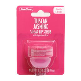 24 Wholesale Lip Scrub .34oz Tuscan Jasmine W/hyaluronic Acid Jar Spa Luxury Carded Peggable
