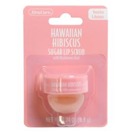 24 Wholesale Lip Scrub .34oz Hawaiian Hibiscus W/hyaluronic Acid  Jar Spa Luxury Carded Peggable