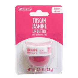 24 Wholesale Lip Butter .34oz Tuscan Jasmin W/hyaluronic Acid Jar Spa Luxury Carded Peggable