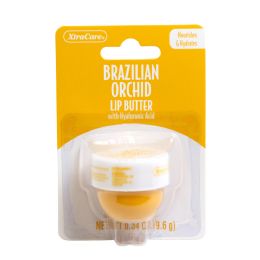 24 Wholesale Lip Butter .34oz Brazilian Orchid W/hyaluronic Acid Jar Spa Luxury Carded Peggable