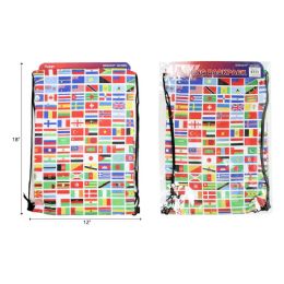 48 of 18" Country Flags String Bag