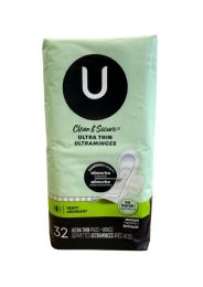 12 Pieces 32-Piece Kotex Pads Secure Heavy Ultra Thin Wing - Feminine Care
