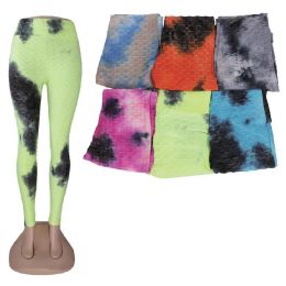 48 Pieces Womens Bubble TiE-Dye Legging - Womens Leggings