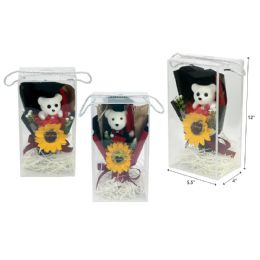 24 Wholesale 12-inch Graduation Bear With Flower In Gift Box