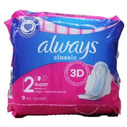 32 Pieces 9-Piece ALWAYS MAXI CLASsic LONG pads - Feminine Care