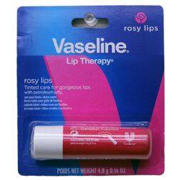 48 Pieces 0.16OZ VASELINE LIP ALOE ROSY THERAPY - Personal Care Items