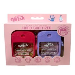 24 Wholesale 1.2OZ 2-Pack WISH LIQUID HAND SANITIZER SPRAY WITH SILICONE