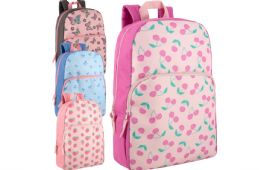 24 of 17 Inch Printed Backpack Assorted Prints