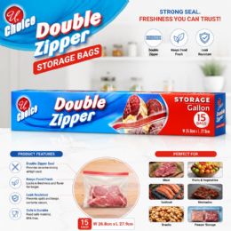 72 of 15-Piece Double Zip Gallon Storage Bags