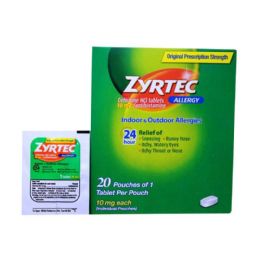 40 Pieces ZYRTEC Indoor and Outdoor Allergies - Pain and Allergy Relief