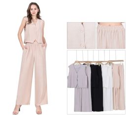 48 Sets Women's 2pcs Set Vest and Pants Sizes S/m, L/xl One Dozen - Womens Sundresses & Fashion