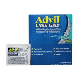 125 Pieces 2-Piece ADVIL LIQui GEL - Pain and Allergy Relief