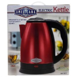 2 Wholesale Americana Classics 1.8l Rapid Boil Electric Tea Kettle In Red