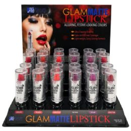 48 Wholesale Malibu Glitz Creamy Glam Matte Lipstick In Assorted Colors In Pdq Display