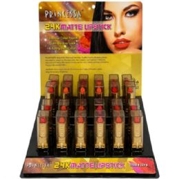 48 Wholesale Princessa 24k Matte Lipstick In Assorted Colors In Pdq Display