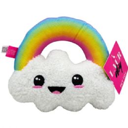 12 Wholesale Laur Diy Plush Rainbow Cloud Pet Rope Toy With Squeaker