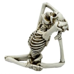12 Wholesale 5" Yoga Skeleton In OnE-Legged King Pigeon Pose Sculpture Decor
