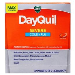 64 Pieces 2-Piece DAYQUIL Liquicaps - Pain and Allergy Relief