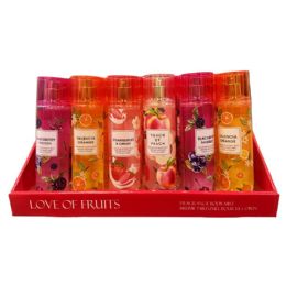 24 Pieces 8oz Women's Body Mist Display Love Of Fruits - Personal Care Items