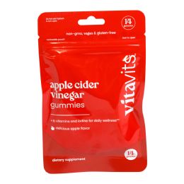 24 pieces Vitamin 14ct Gummies Apple Cider Vinegar Expiry Date 03/2028 In 24pc Pdq Display Peggable Bag Vita Globe - Personal Care Items