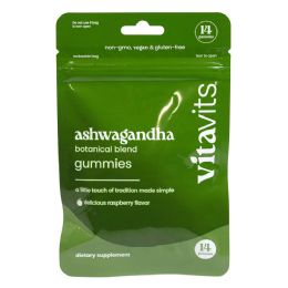 24 pieces Vitamin 14ct Gummies Ashwagandha Botanical Blend Expiry Date 03/2028 In 24pc Pdq Display Peggable Bag Vita Globe - Personal Care Items