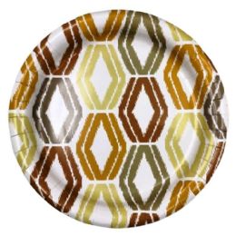 24 Pieces 10" Ikat Design Paper Plate 24-Piece - Disposable Plates & Bowls