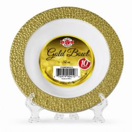 12 Pieces 12oz Gold Bowl 10-Piece - Plastic Bowls and Plates