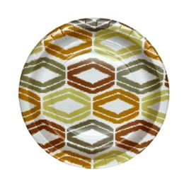 24 Pieces 7" Ikat Design Paper Plate 48-Piece - Disposable Plates & Bowls