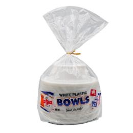 18 Pieces 12oz White Bowl In Bag 100-Piece - Plastic Bowls and Plates