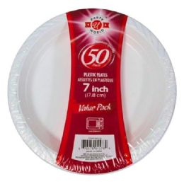 36 Pieces 7-inch White Microwave Plate 50 -Piece - Plastic Bowls and Plates