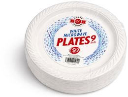 24 Pieces 9-inch White Microwave Plate 50 -Piece - Plastic Bowls and Plates