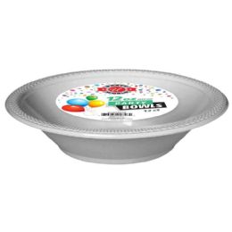 72 Pieces 12oz Silver Bowl 12-Piece - Plastic Bowls and Plates